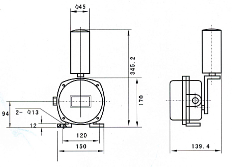 LHPK-1230兩級(jí)跑偏開關(guān)外型尺寸